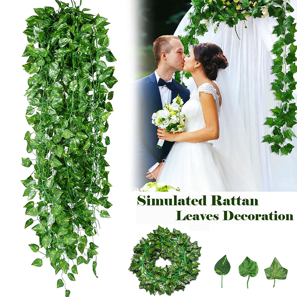 Artificial Ivy Leaves For Decoration Vines Room Decor Wall Liana Falling Plants Wedding Living Home Decorations Outdoor Garden
