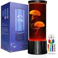 jellyfish lava lamp for adult kids 17 color setting tank mood light home office room desktop decor for friends lover