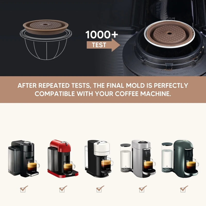 2 шт. многоразовые капсулы для Nespresso Vertuo и Vertuoline совместимые силиконовые