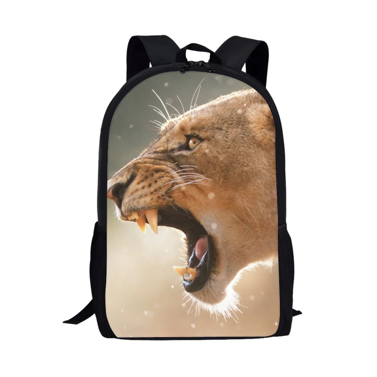 Animal Lion Print School Bag For Junior High School Student Large Boys Teenage Backpacks 17 Inch Children Bookbags Gift Birthday