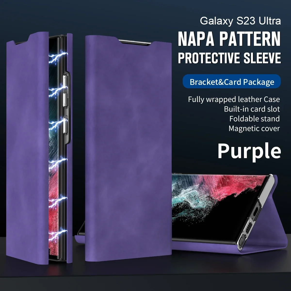 Магнитный откидной кожаный чехол RENGZ с подставкой и карманом для Samsung Galaxy S24 S23 S22