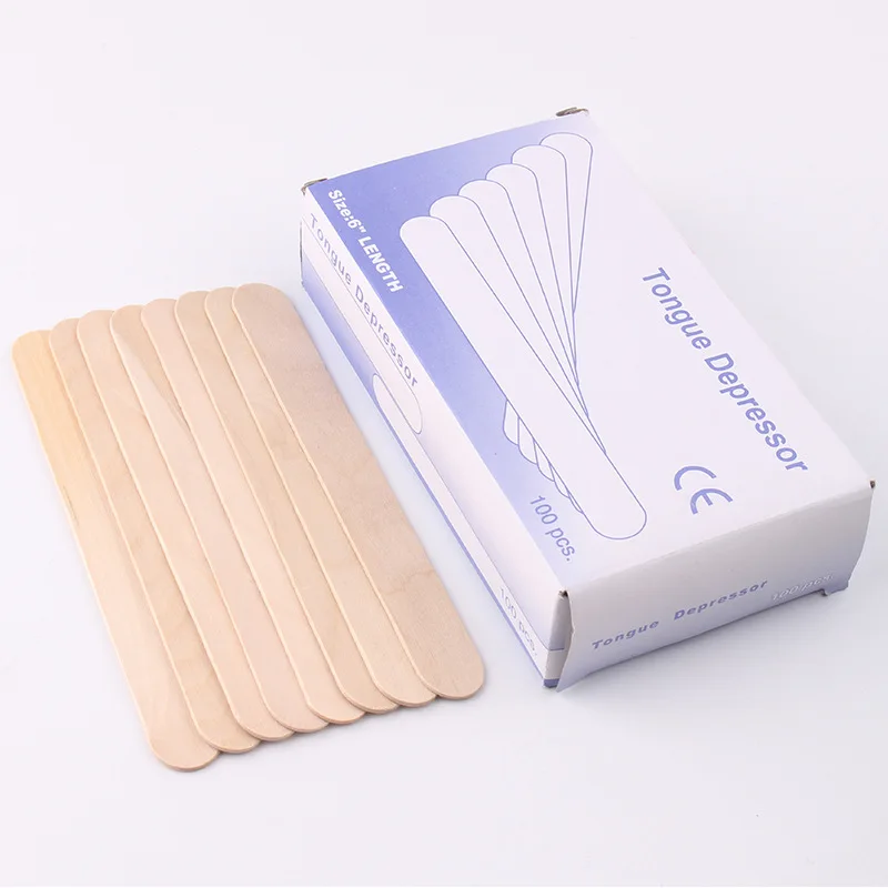 

50pc 100pcs/lot Disposable Wooden Waxing Wax Tongue Depressors Sterilized Individually Paper Packing Tattoo Accessories Supplies