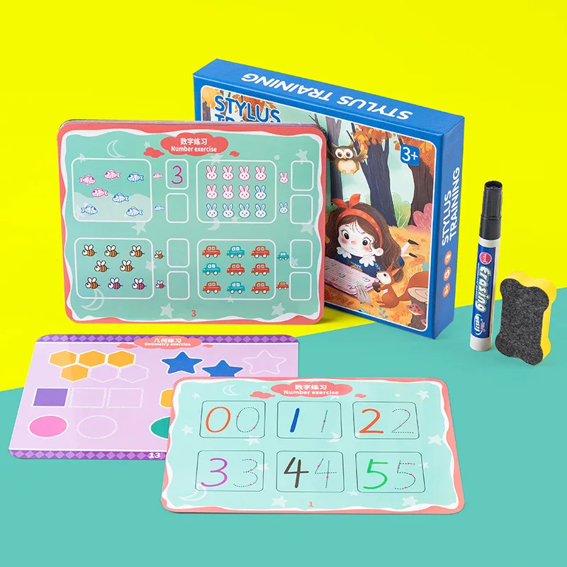 

Детская ручка для обучения, обучения концентрации, раннего развития в детском саду, стираемая ручка с картой, детское логическое мышление