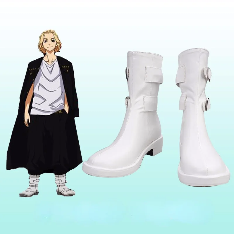 

Anime Tokyo Revengers Swastika Manjiro Sano Cosplay Shoes Boots Unisex White Men And Women