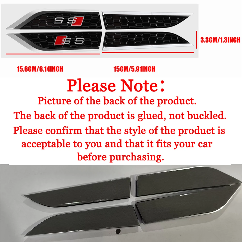 Фото 2 шт. 3D-эмблемы из ABS-пластика для AUDI S5 SLINE ABT RS5, декоративные наклейки на крылья автомобиля, аксессуары для тюнинга авто №2