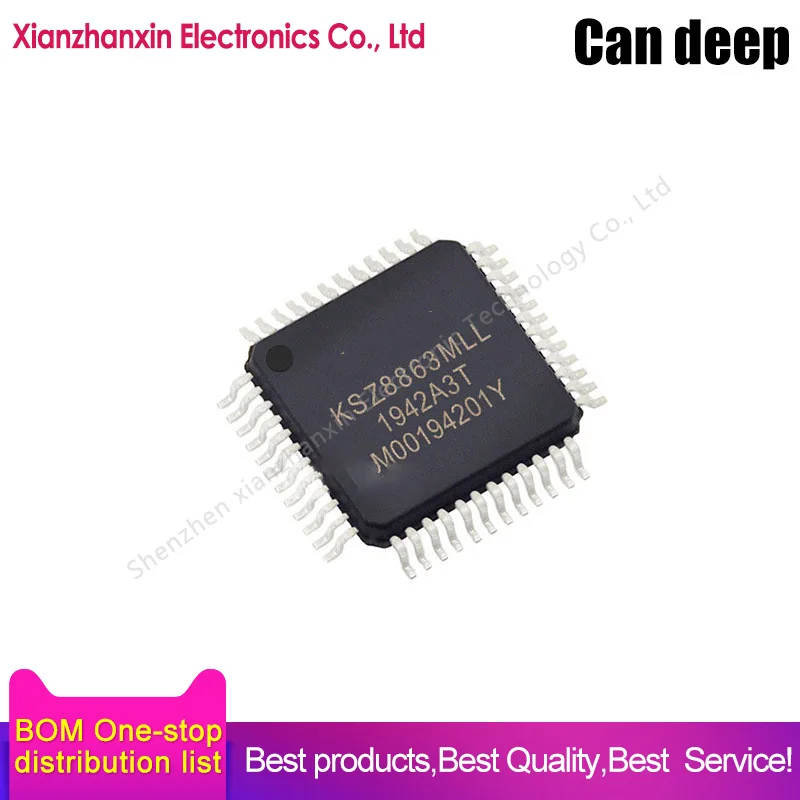 

1pcs/lot KSZ8863MLLI KSZ8863 QFP48 Ethernet chip IC in stock