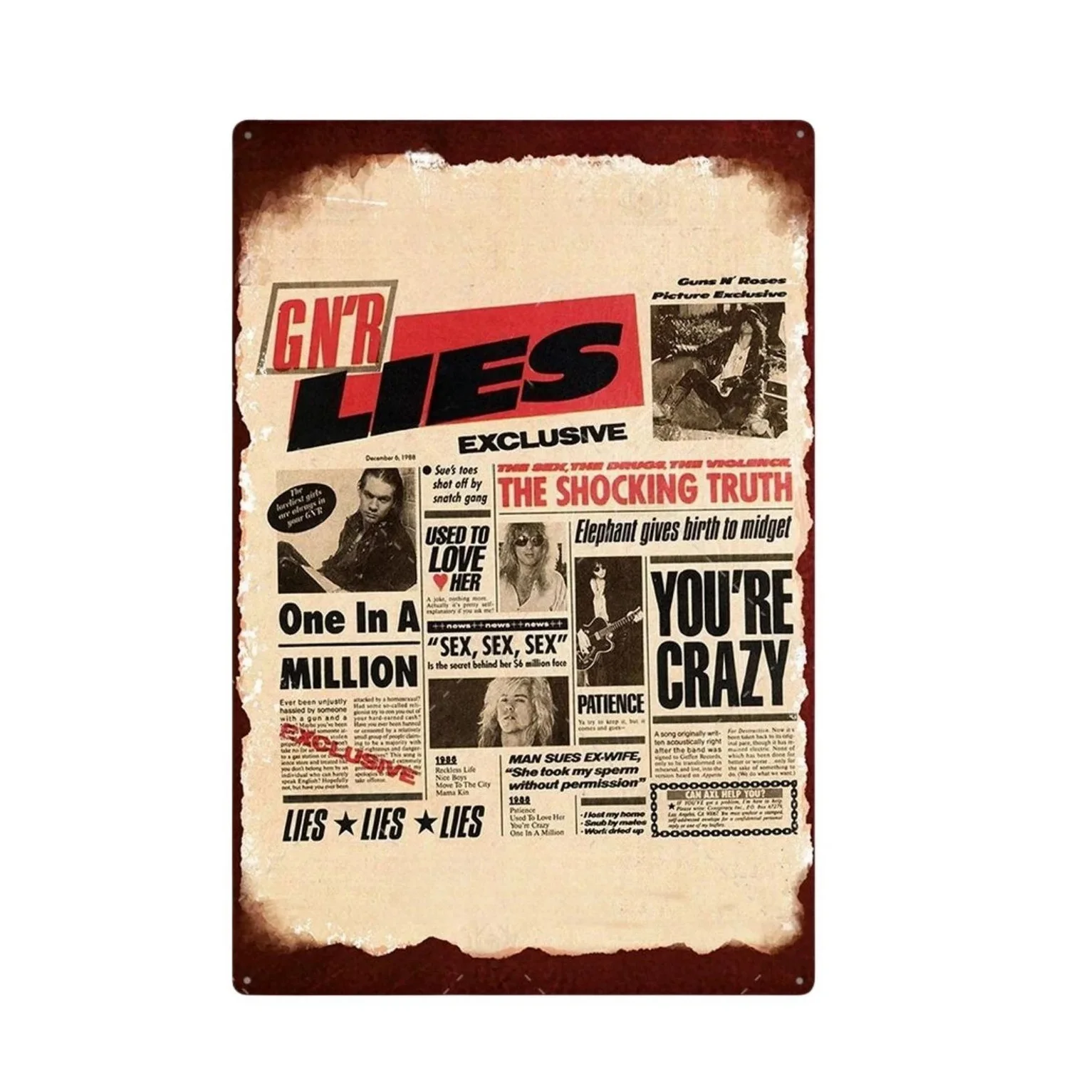 Винтажная Металлическая Вывеска В Стиле Рок-н-ролл Украшение На Стену