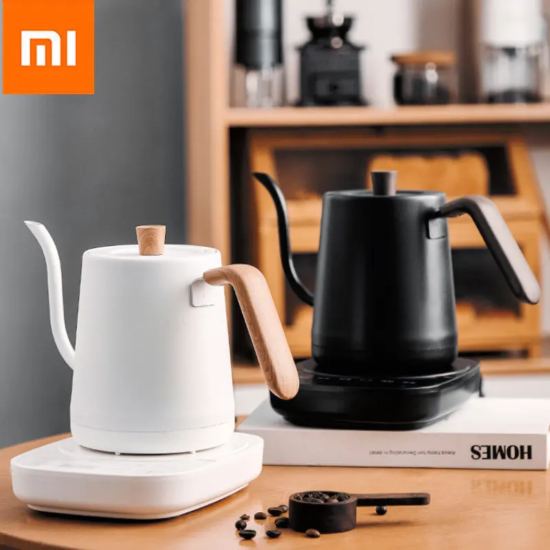 

Электрический чайник Xiaomi 220 В, кувшин на гусиную шею для ручного приготовления кофе, горшок с тонким горлышком, умный чайник с контролем температуры, чайник, чайник, 1000 Вт