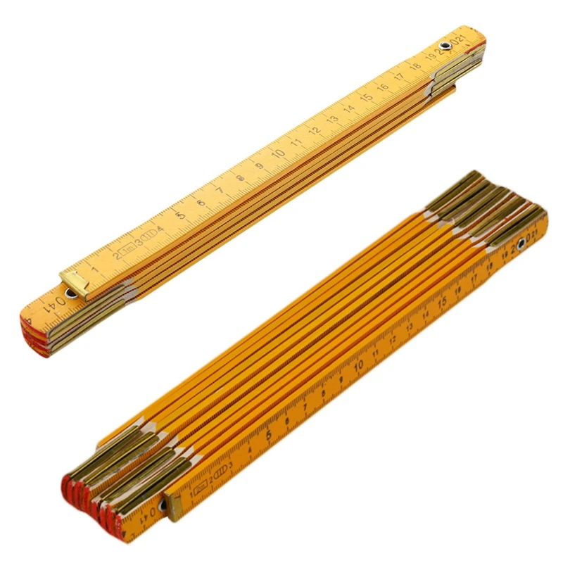 

Big Deal 2Pcs Portable Carpenter Wooden Folding Ruler 200Cm/79Inch & 100Cm/39Inch