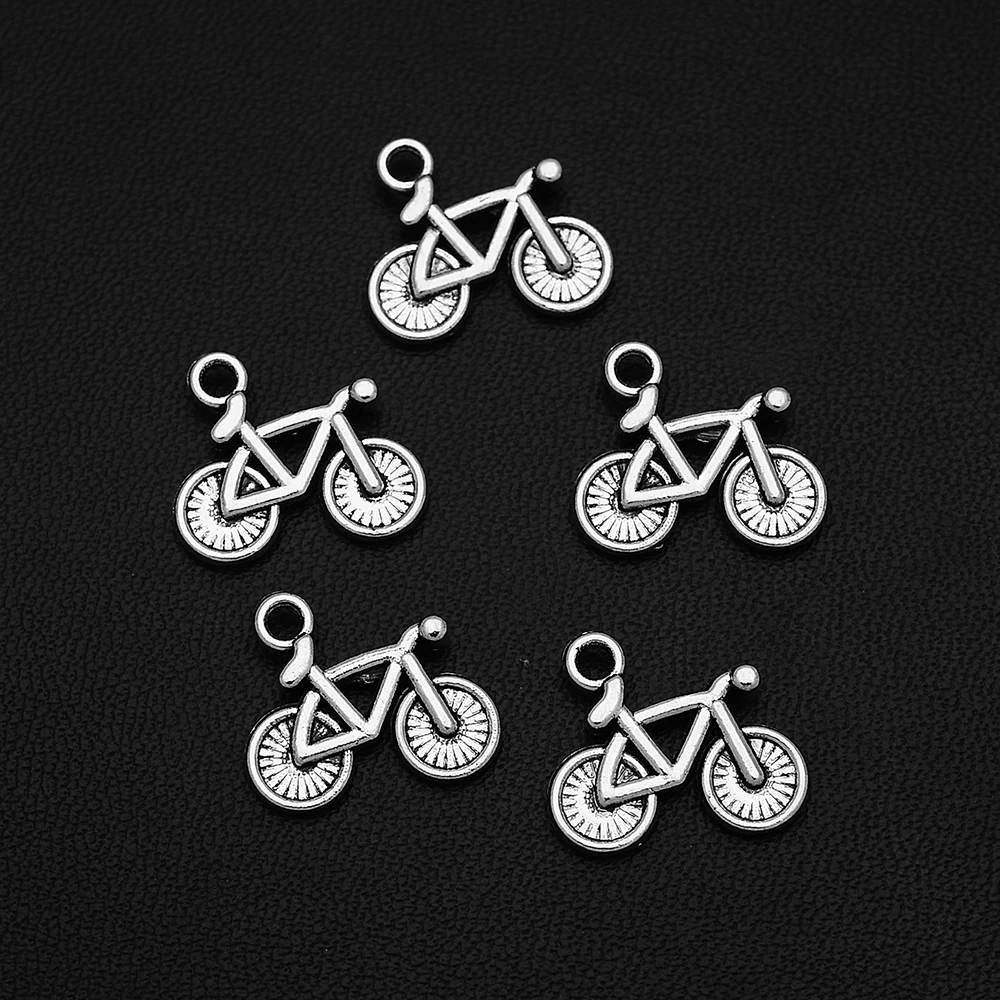 

10pcs/Lots 14x16mm Antique Silver Plated Mini Bike Charm Travel Pendant For Diy Jewellery Making Bulk Items Crafts Hqd Wholesale