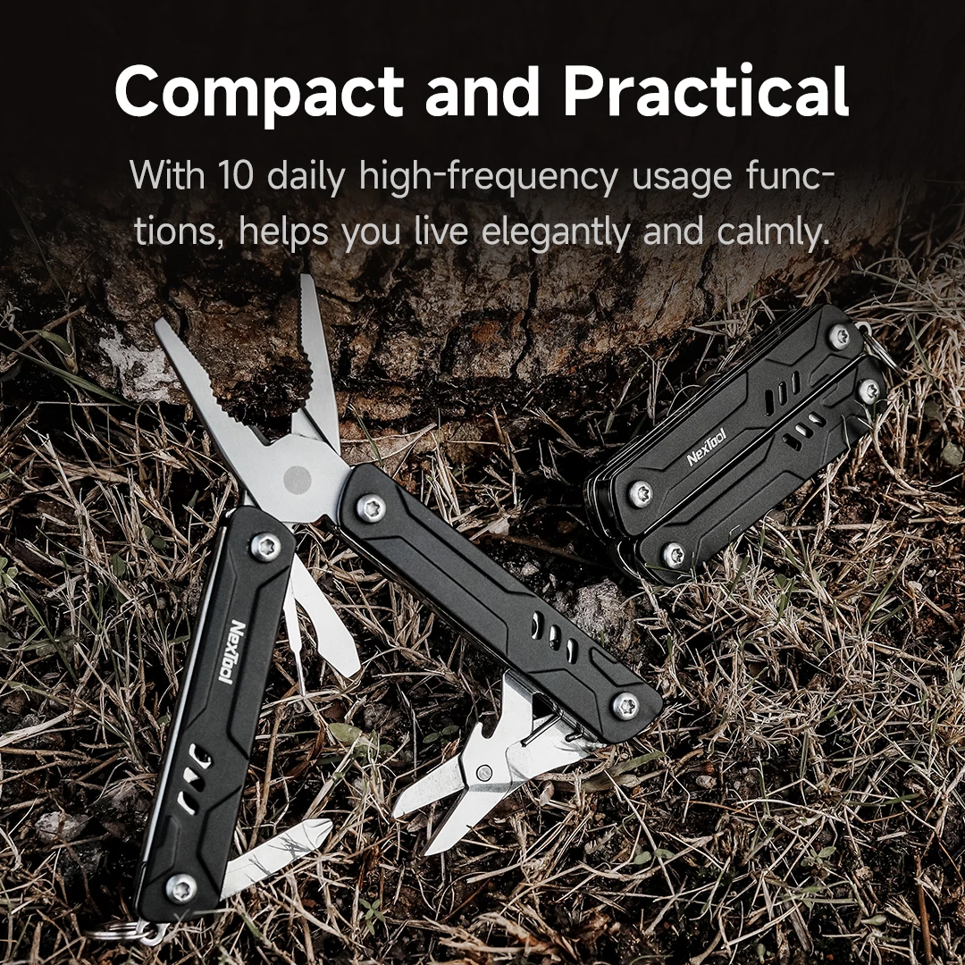 Фото Многофункциональный инструмент NexTool Mini Sailor Pliers Lite 10-в-1: складные ножницы, брелок, портативный инструмент для путешествий, карманный EDC-инструмент для активного отдыха №3