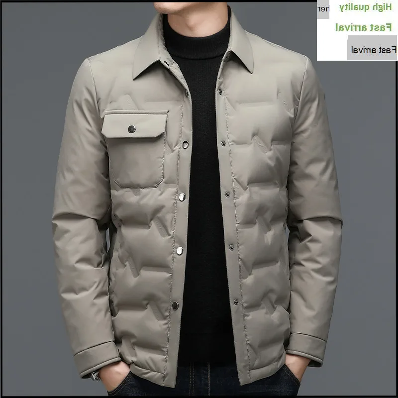 2023 Luxury Brand Solid Slim Male Parkas New Smart Casual Fashion Duck Down jackets Winter England Style Down jacket men