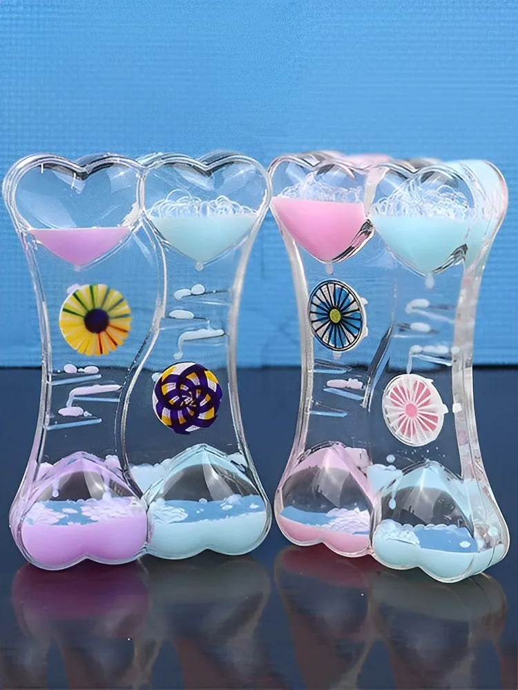 

Dripping Oil Liquid Hourglass Slide Oil Drop Ornaments Pudding Milk Color Liquid Hourglass Home Office Desktop Decoration Gifts