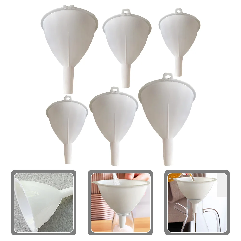 

6 Pcs Sauce Funnel Funnels Car Multitool Funnels Filling Bottles Wide Mouth Funnel Funnel Set Lotion Oil Pouring Funnel