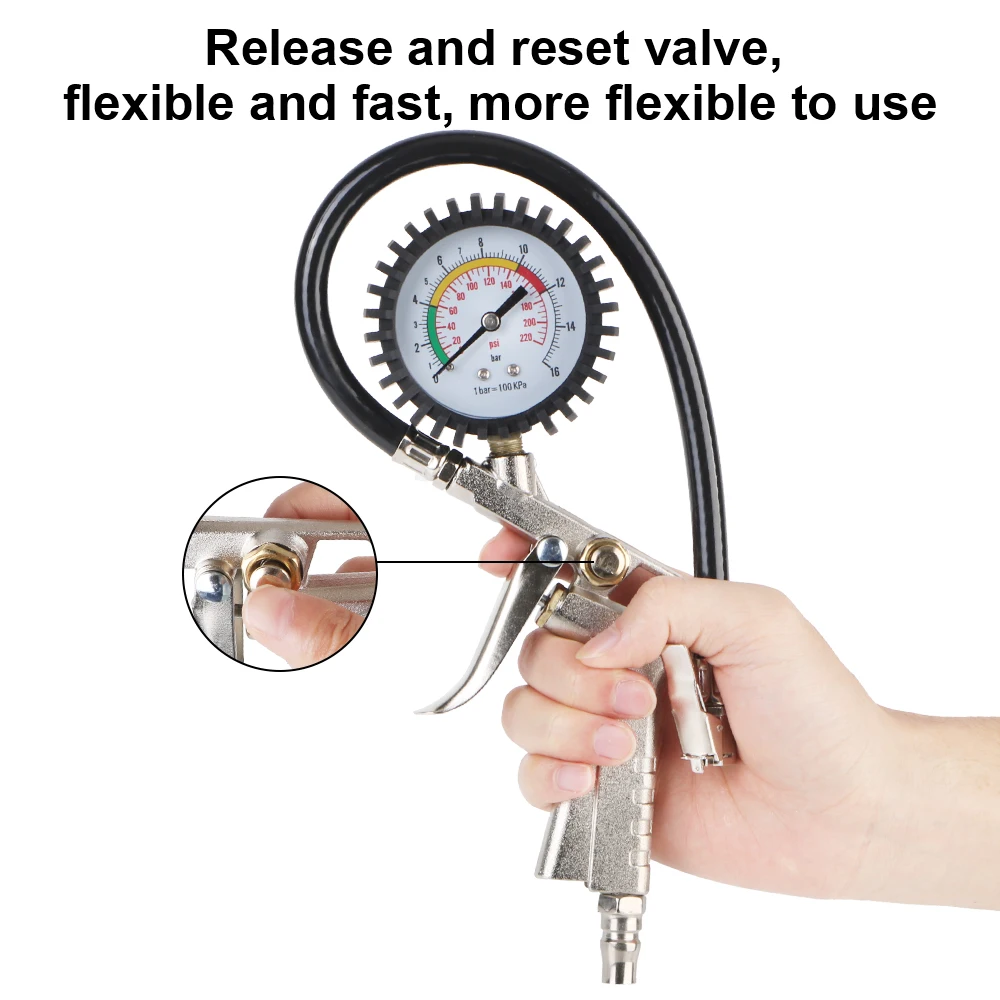 0-220PSI монитор давления воздуха в шинах тестер воздушный компрессор циферблат