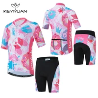new keyiyuan girls summer child bike clothing cycling equipment jersey mtb t shirt maillot cyclisme pro team ropa de ciclismo