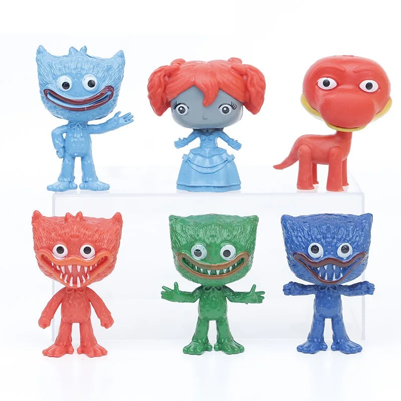 

6pcs /set Q Vertion Huggy Wuggy Action Figures Poppy Playtime PVC Model Decoration Toys Gifts For Boys Girls Kids