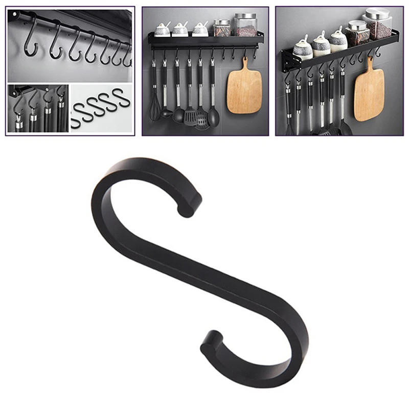 

5 PCS Space Aluminuml Practical Hooks S Shape Kitchen Railing S Hanger Hook Clasp Holder Hooks For Hanging Clothes Handbag Hook