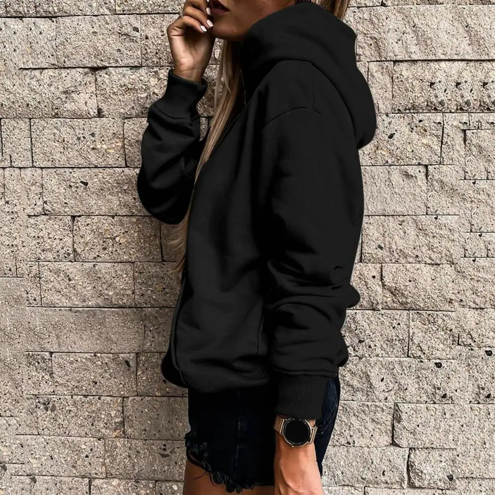 

Chic Hoodie Casual Pure Color Winter Hoodie Hooded Hat Autumn Hoodie Female Clothes