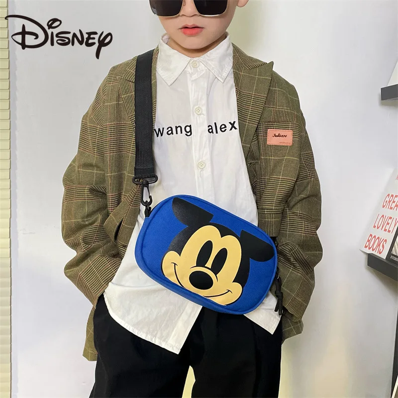 

Детская вместительная Холщовая Сумка На Одно Плечо Disney с Микки Маусом, новинка весны 2022, высококачественный рюкзак через плечо для мальчико...