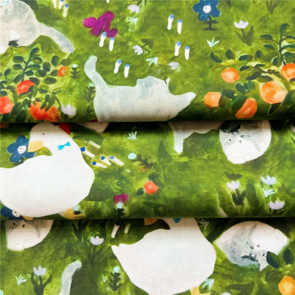 Картина маслом трава кошка утка хлопчатобумажная ткань с принтом рот шляпы для