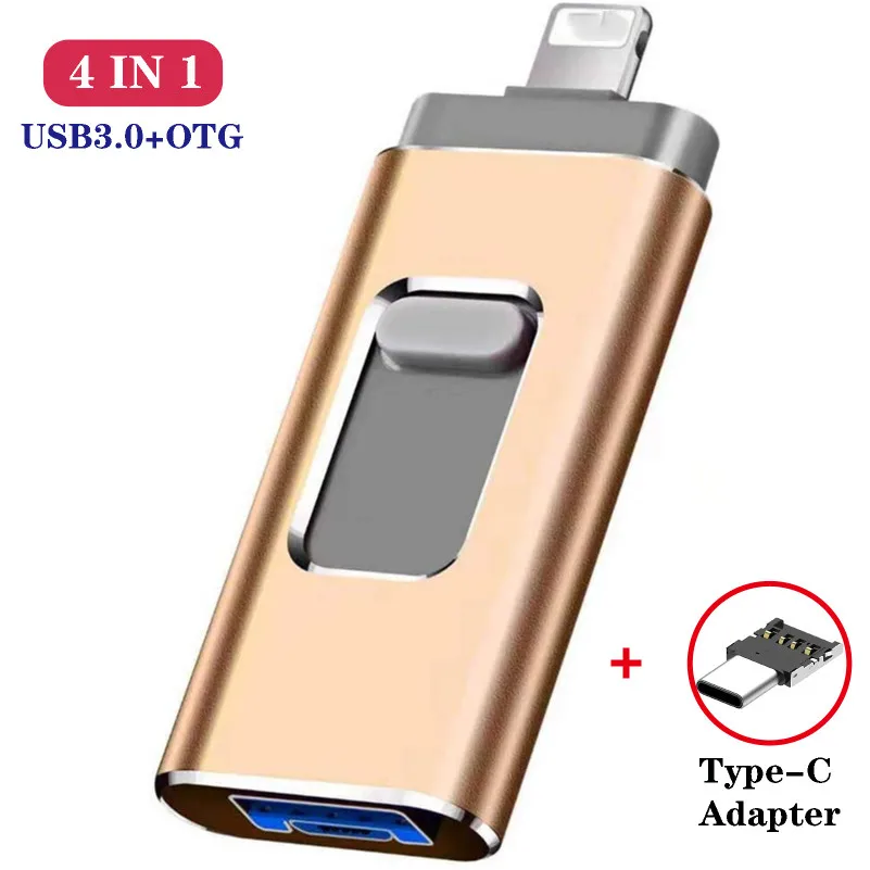 Флеш-накопитель 128 ГБ для iPhone 12 11 X 8 8s Plus 6 6S ipad флеш-накопитель HD 256 Type C OTG Micro USB 32 64 -