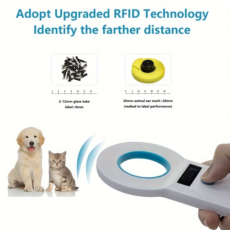1 шт. считыватель меток для животных RFID-считыватель сканер чипов домашних ушных