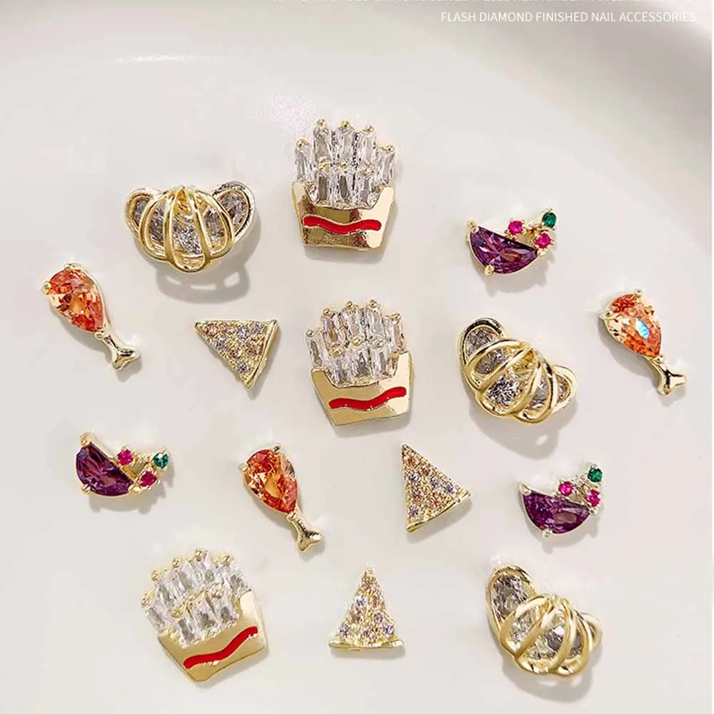

Nail Art Charms Diamonds Crystals Jewels Food Cross Glitter Nails Zircon Parts Rhinestone Art Decorations 3D Gems Accessories