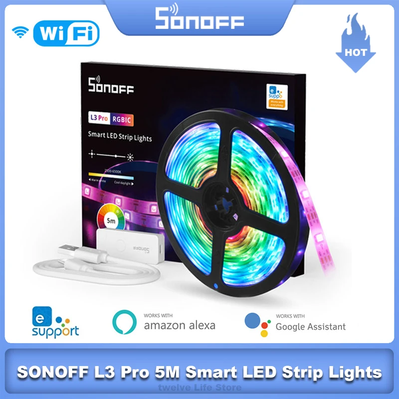 

Умная Светодиодная лента SONOFF L3 Pro с поддержкой Wi-Fi, 5 м