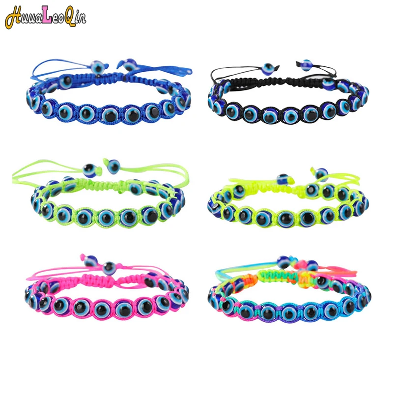 

New Vintage Evil Eye Braided Bracelet Multi Color Adjustable Turkey Bracelets for Women