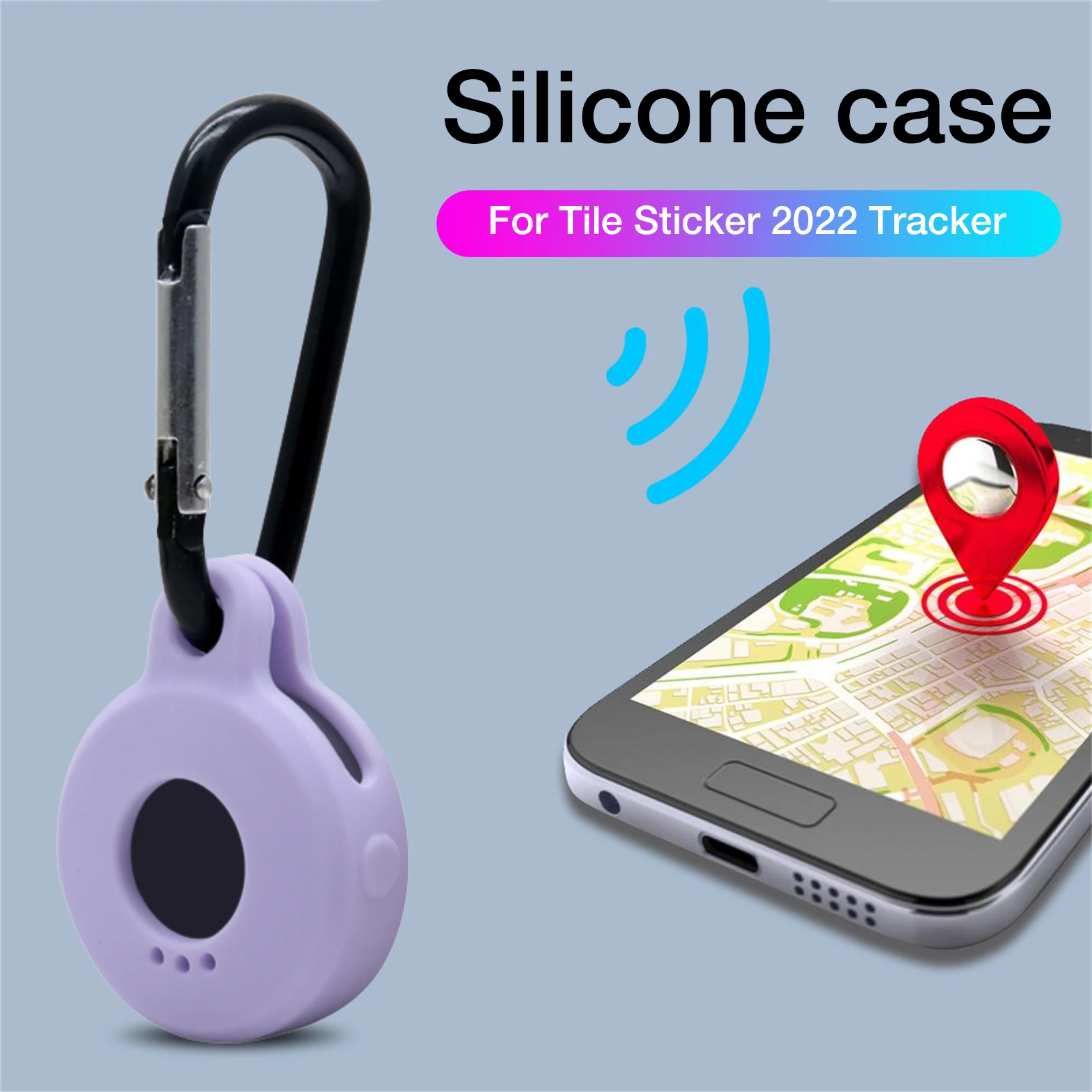 

2PCS Cases For Tile Sticker 2022 Anti-Scratch Silicone Protective Cover With Carabiner Soft Full Body Sleeve For Tile Sticker