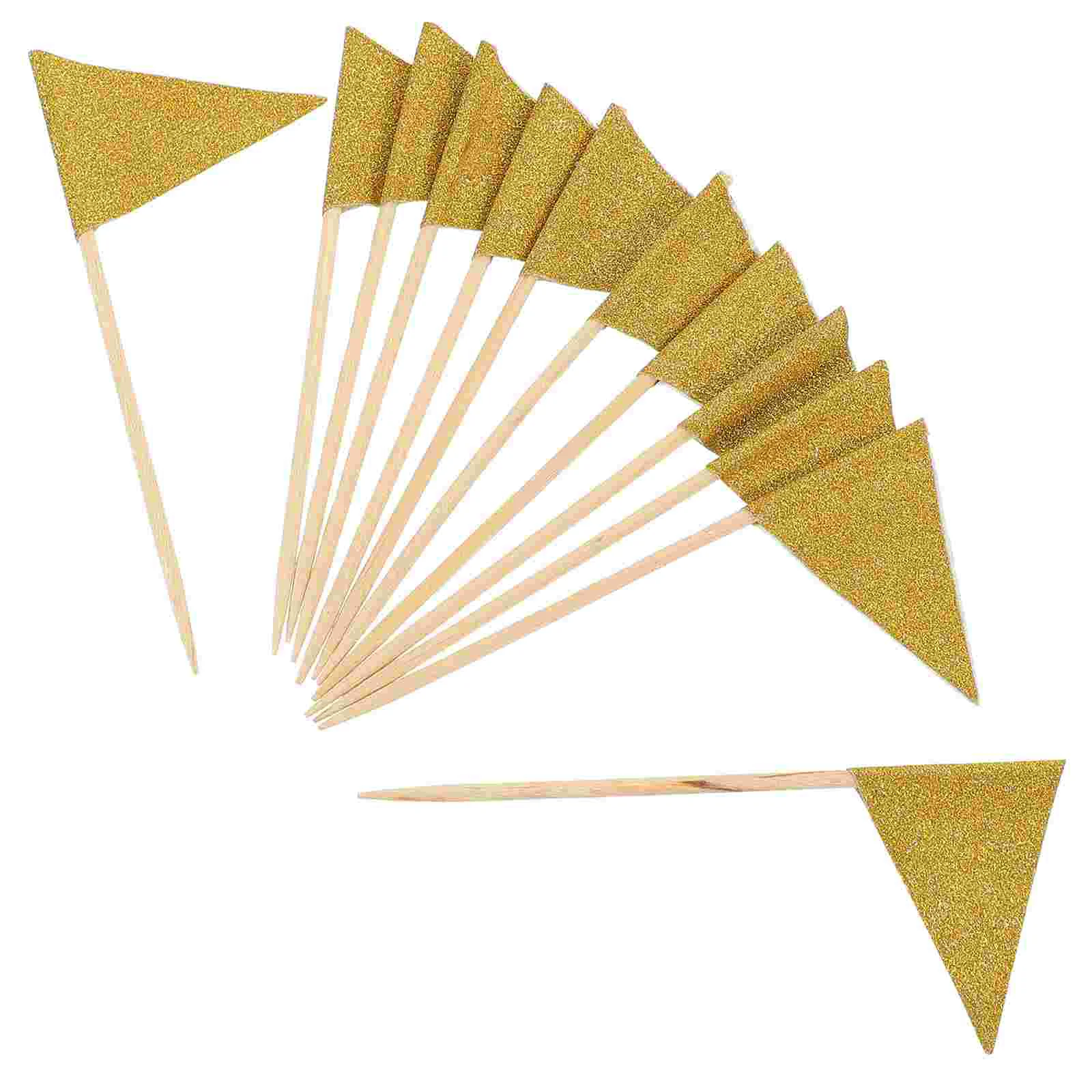 

12 Pcs Pick Stick Cake Flag Decor Happy Birthday Sign Fruits Food Picks Cocktail Toppers Decorative Tooth Flags Label Toothpick