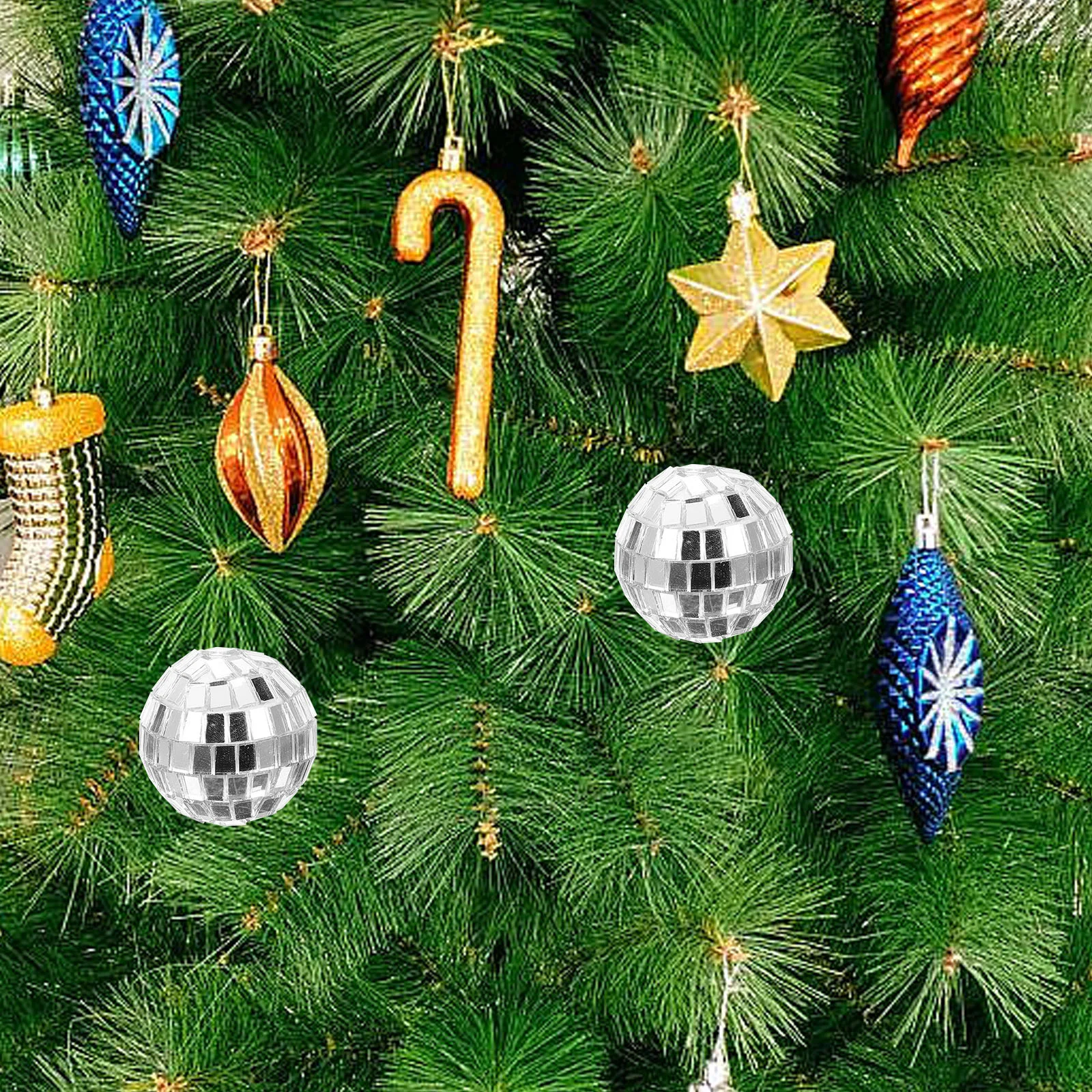 12 шт. диско-зеркальный шар серебряные очки шары подвесное украшение для