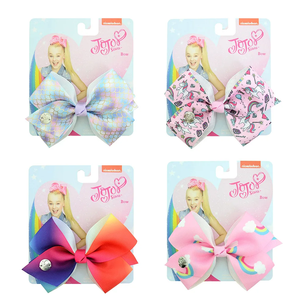 Банты для волос с зажимом для девочек, 1 шт., 5 дюймов, JOJO Siwa Unicorn Memaid, аксессуары для волос 892