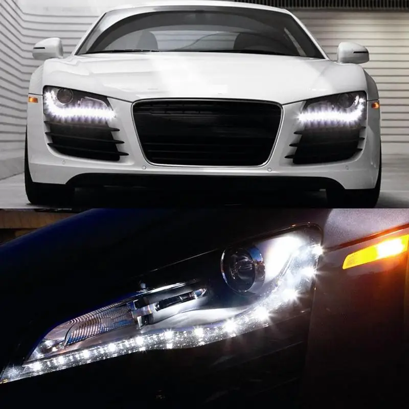 

12 В указатель поворота дневной объектив 6 светодиодов Водонепроницаемый DRL Белый налобный фонарь 2x Универсальная деталь DRL Дневной свет фонарь гибкий 6LED Stylo