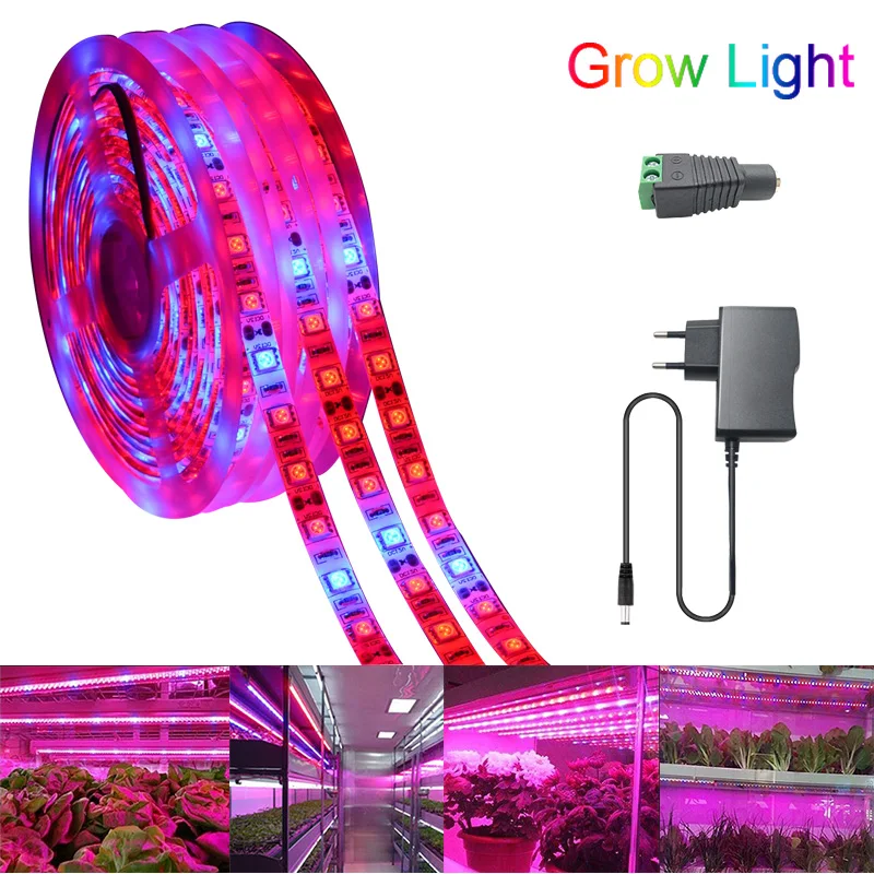 

5M LED Phyto Lamp Grow Light Strip SMD 5050 Full Spectrum LED Flower Plant Phyto Growth lamp Greenhouse Hydroponic Plant Growing