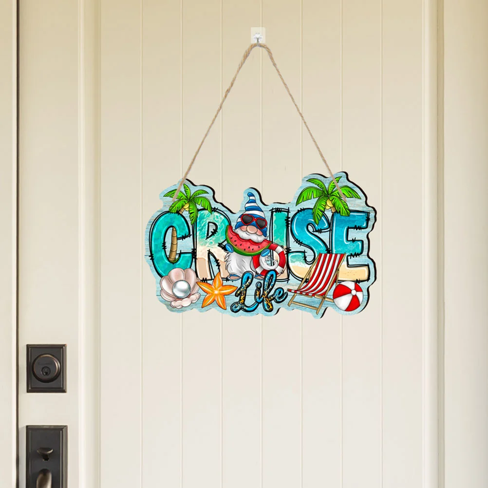 

1 Set Beach Dwarf Door Sign Summer Gnome Hanging Plaque Gnome Plaque Pendant