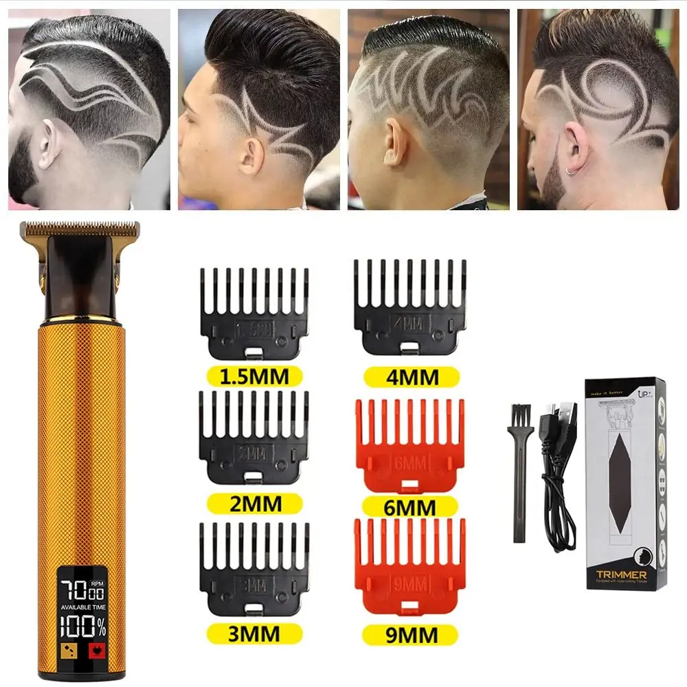 

Vintage T9 Electric Hair Clipper Cordless LCD Beard Shaver Trimmer Waterproof USB Rechargeable Hair Cutting Machine Barber Shop