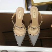 star style luxury elegant sexy women sandals open toe summer rivet patent leather fashion women women gladiator sandal shoes