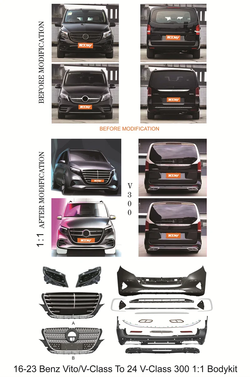 Обновленный комплект кузова включает в сборе переднего и заднего бампера с