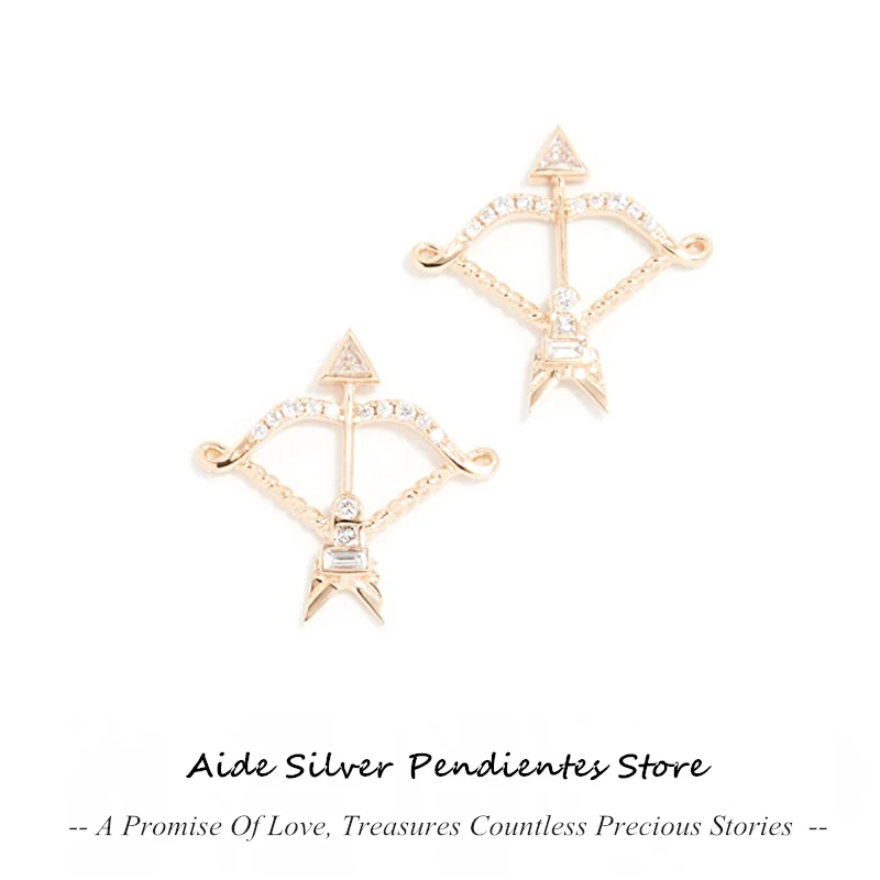 

AIDE 925 Sterling Silver 18k Gold-plated Arrow Micro Inlaid Zircon Earrings For Bridal Girlfriend Lover's Chic Birthday Jewelry