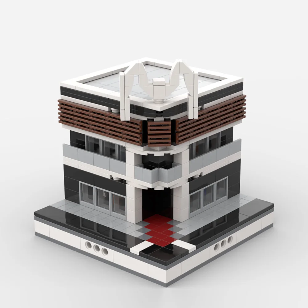 

MOC-32088 Mall для модульного города, строительные блоки, современный западный магазин еды, строительные блоки, детский подарок на день рождения