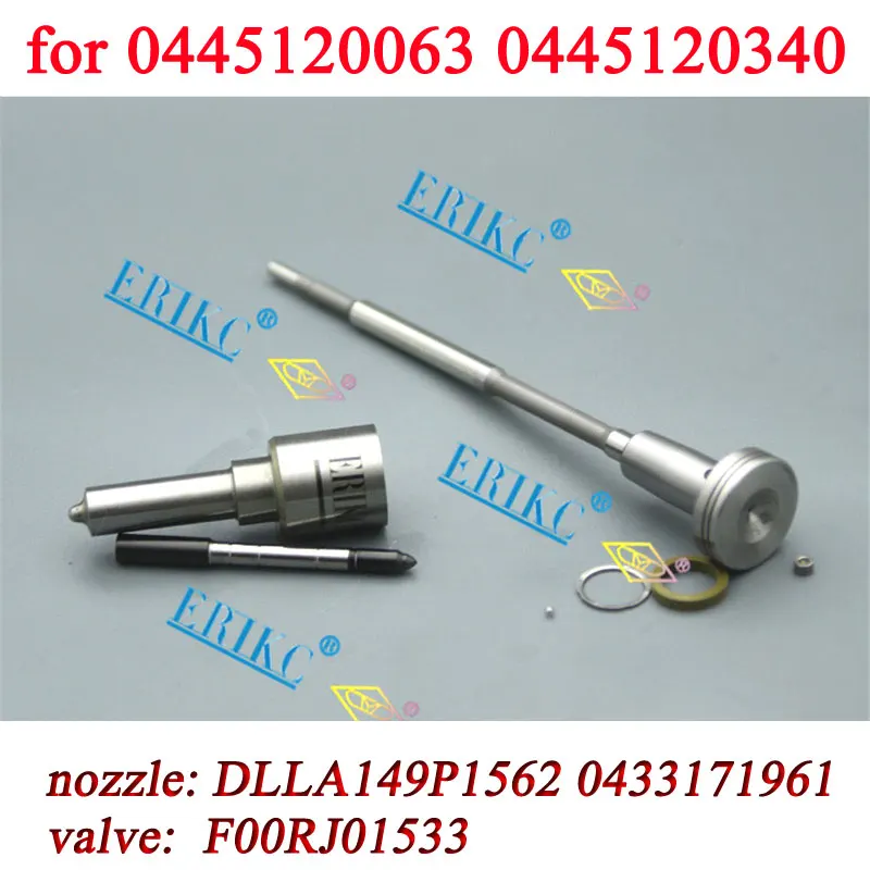 0445120340 Diesel Injector Rebuild Kits Nozzle Tip DLLA149P1562 0433171961 Valve F00RJ01533 For Cummins 0445120063 837069405
