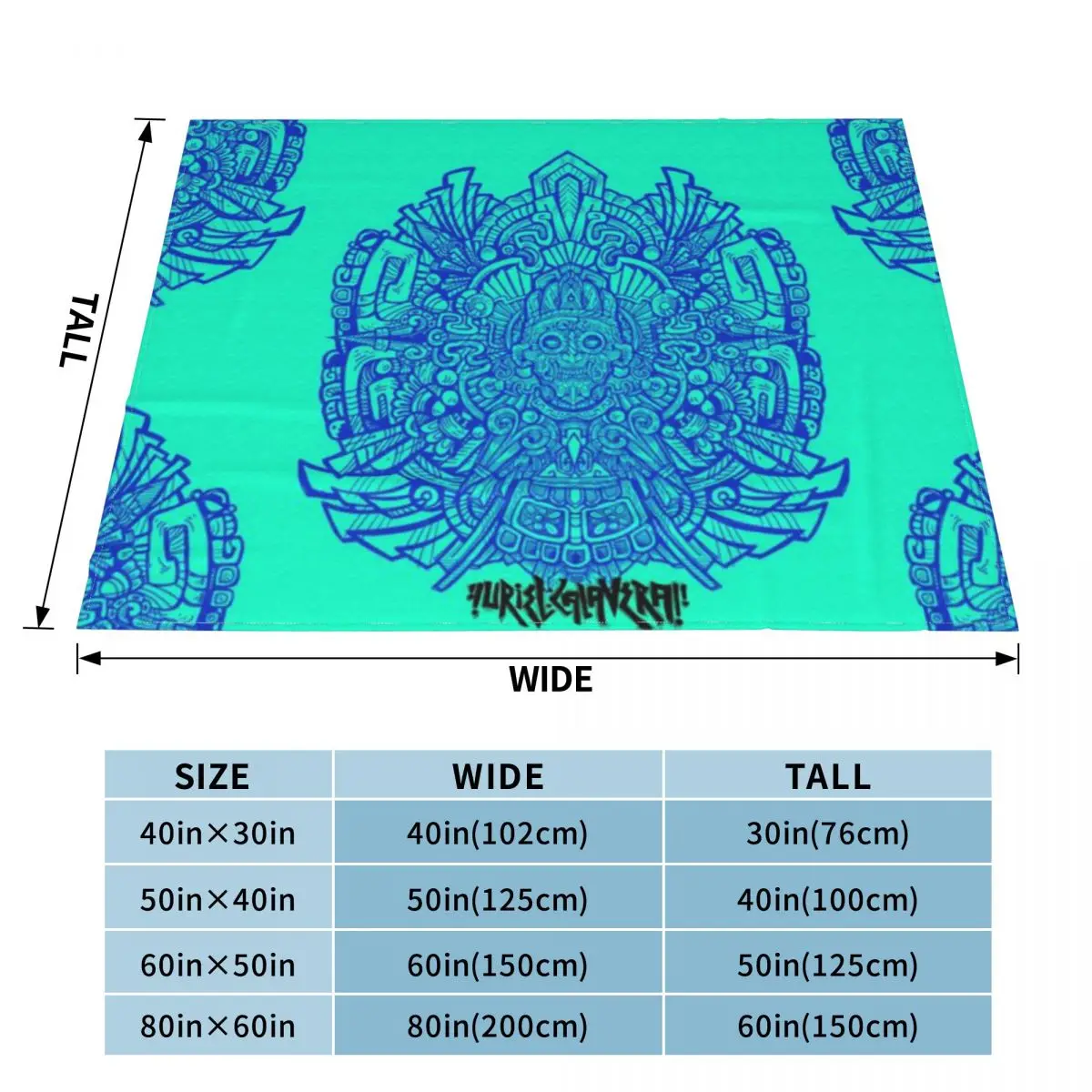 Tlaloc Бог дождя и молния синий ацтекский календарь ультра-мягкое Флисовое одеяло