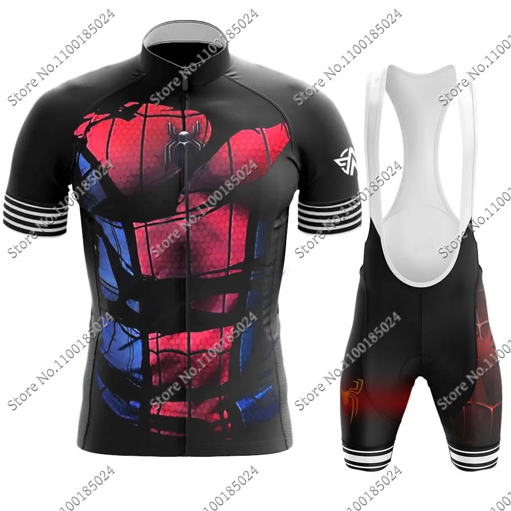 Conjunto de Ropa de ciclismo Spider para hombre, conjunto de camisetas y pantalones cortos con estampado de dibujos animados de Anime para bicicleta de carretera, Maillot de verano, 2022