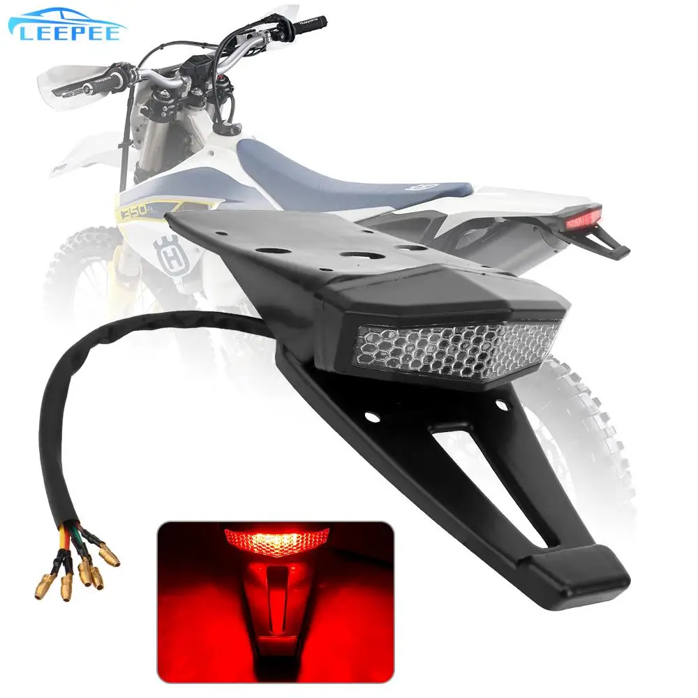 LEEPEE Brake Stop Indicator Motorcycle ATV LED Rear Tail Turn Signal Light For Bobber Enduro Dirt Bike Signal Lamp Universal