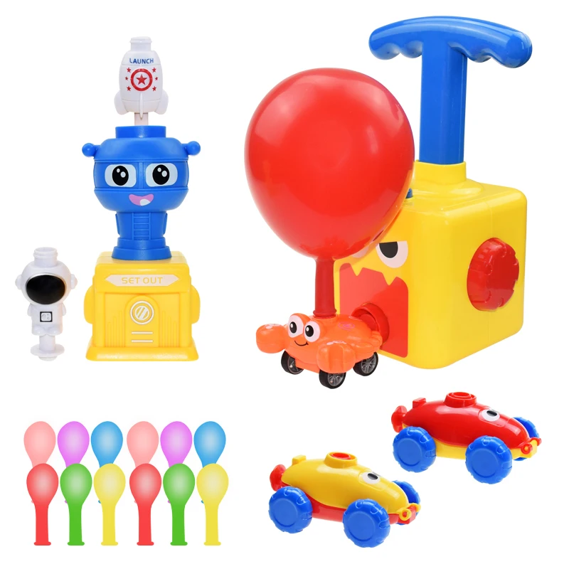 Rocket Balloon Launch Tower Toy Puzzle Fun Education Inertia Air Power Balloon Car Science Experimen Toys For Children Gift