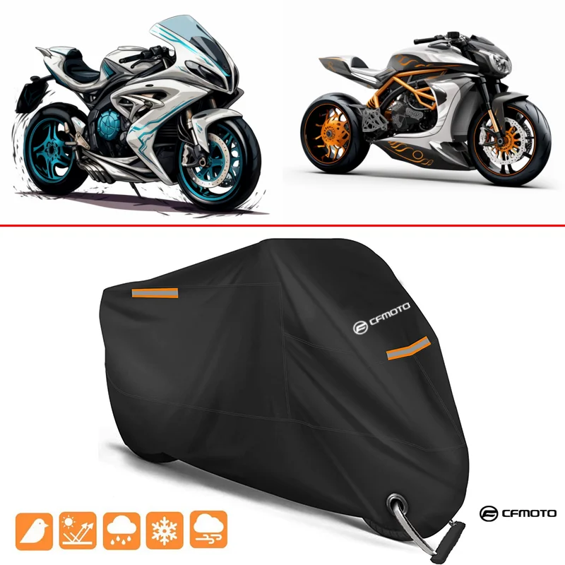 

For CFMOTO CF650 650NK 400NK 250NK 400GT 650MT Motorcycle Cover Outdoor Waterproof Uv Protector Dustproof Rain Covers