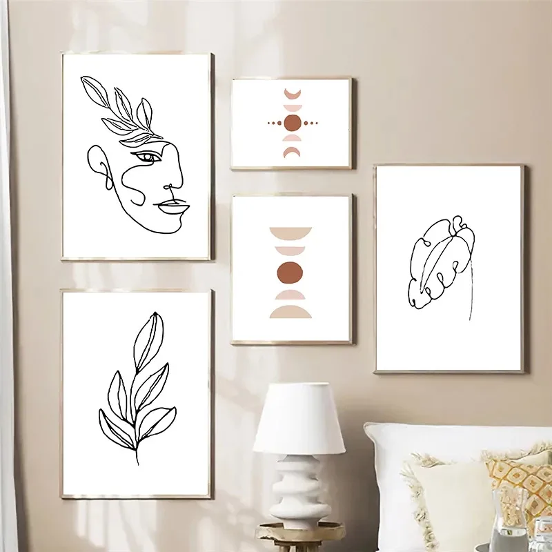 

Abstract Flower Leaves Figure Picture Canvas Painting Wall Art Poster and Print Nordic for Living Room Decoration Home Decor