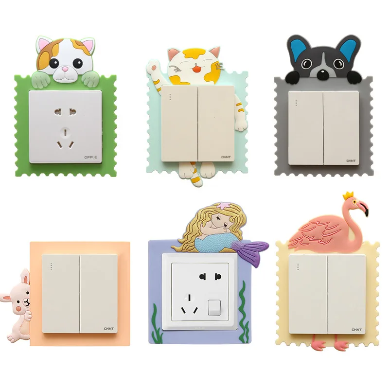 

Switch Stickers Silicone Socket Protective Sleeve Wall Stickers Luminous Three-dimensional Home Switch Decorative Stickers